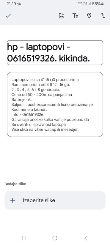 Ostali laptopovi i netbook računari: Na prodaju vise komada koriscenih laptopova postoji dogovor za sve — 8