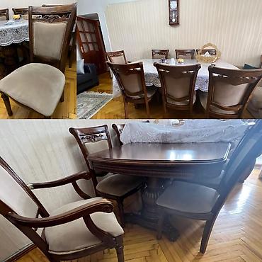 Masa dəsti satılır 450₼. qoz ağacından. 8 oturcağı var.Ünvan — 1