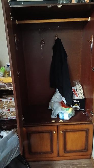 İşlənmiş, 2 qapılı, Qəhvəyi, Taxta, Açılan, Düz dolab
