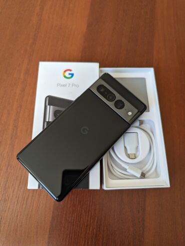 телефоны андроид: Google Pixel 7 Pro, Б/у, 128 ГБ, цвет - Черный, 2 SIM, eSIM