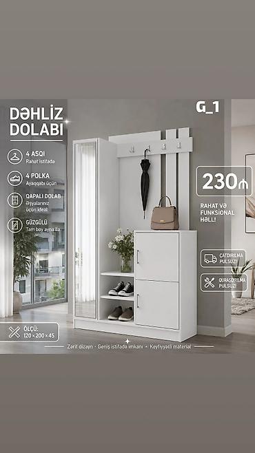 taxt 2neferlik: Dəhliz dolabı G_1 Rahat və funksional həll! Zərif dizayn, geniş — 1