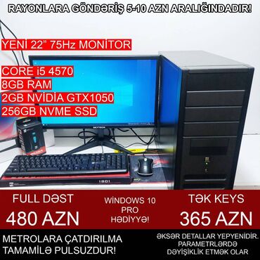 Masaüstü kompüterlər və iş stansiyaları: Oyun üçün Kompüter "Gaming Core i5 4570 GTX1050 2GB 256GB NVME” ⭐Tək -da lalafo.az — 4 Masaüstü kompüterlər və iş stansiyaları: Oyun üçün Kompüter "Gaming Core i5 4570 GTX1050 2GB 256GB NVME” ⭐Tək — 4