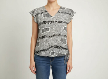 bluzki w serek plus size: Bluzka damska, rozmiar M