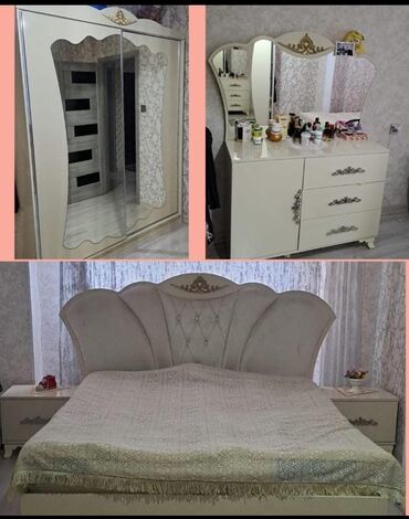 2 neferlik yataq: Двуспальная кровать, Шкаф, 2 тумбы, Турция, Новый