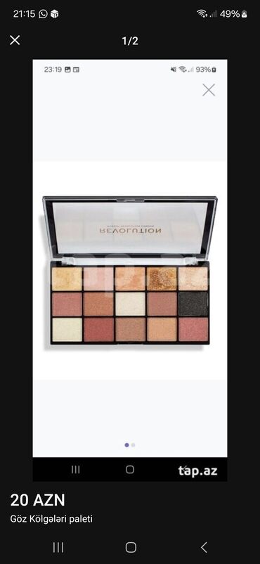косметика: Göz kölgələri, Makeup Revolution, Yeni, Ünvandan götürmə, Ödənişli çatdırılma