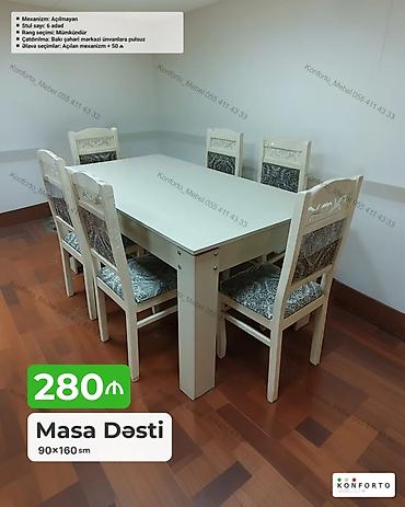 Masa dəsti – 90x160 sm Sadə və funksional dizayna malik mətbəx/yemək
