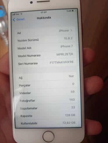 чехол iphone 5с: IPhone 7, 128 GB, Qırmızı