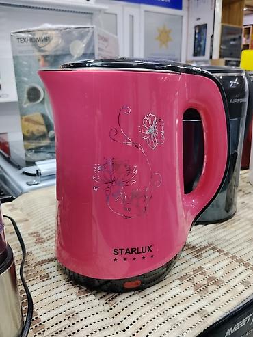 rad magic: Электрический чайник STARLUX, розовый корпус с цветочным узором — 1