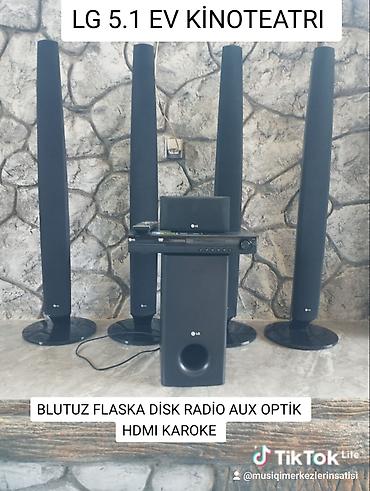 Musiqi mərkəzləri: LG ev kinoteatrı 5.1 kanal Komplekt: - 4 ədəd hündür “tower” ön/arxa — 6