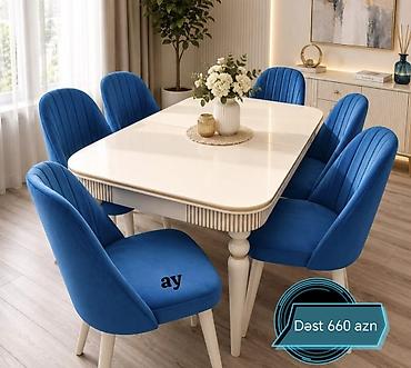 Yemək otağı üçün elegant masa və 6 ədəd stul dəsti. - Dəst: 1 masa + lalafo.az -da Yemək otağı üçün elegant masa və 6 ədəd stul dəsti. - Dəst: 1 masa +
