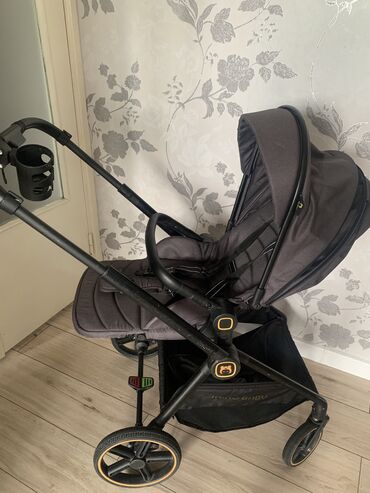 Коляски: Коляска, цвет - Черный, Б/у — 10