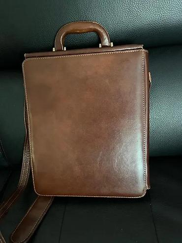 Torbe: Kožna poslovna torba Marko – tamno braon - Materijal: prirodna goveđa — 1