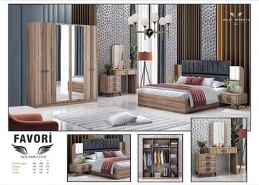 mdf material qiymeti: İkinəfərlik çarpayı, Dolab, Termo, 2 tumba, Türkiyə, Yeni