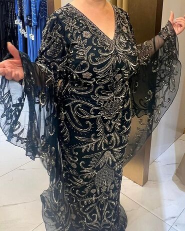 Ziyafət donları: Qaraya çalan yaşıl rəngli, uzun ziyafət/libas - Material: şəffaf — 11