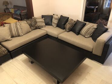 Sofas and couches: Καναπες γωνια σαν καινουργιος και τραπεζι 500€ Ολοκληρο σαλονι με