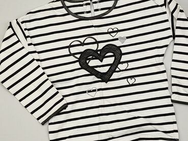 biała bluzka w czarne grochy: Bluzka, Topolino, 8 lat, 122-128 cm, stan - Dobry