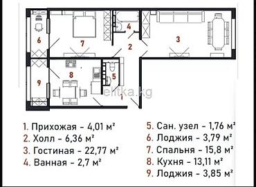 2 ком: 2 комнаты, 74 м², Элитка, 4 этаж, ПСО (под самоотделку) — 2