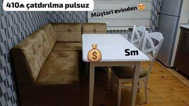 Masa və oturacaq dəstləri: Künc divan masa ve 2 oturacaq rəng seçimi var