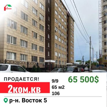 Продажа квартир: 2 комнаты, 65 м², 106 серия, 9 этаж, Евроремонт