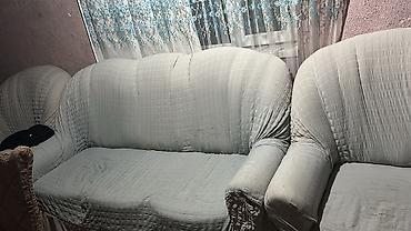 vitrin ətir: İşlənmiş, Klassik divan, 2 kreslo, Bazasız, Açılmayan — 1