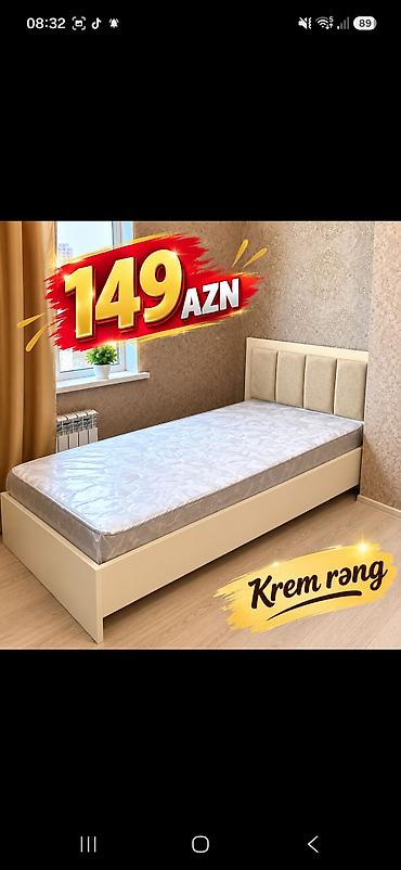 Krem rəng tək nəfərlik çarpayı - Rəng: krem - Başlıq: yumşaq panel lalafo.az -da Krem rəng tək nəfərlik çarpayı - Rəng: krem - Başlıq: yumşaq panel