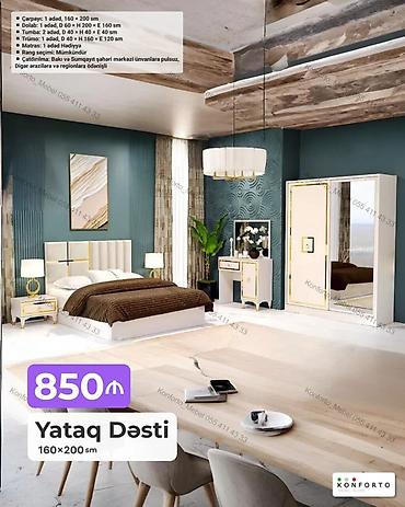 Ev və bağ: Yataq Dəsti – 160×200 sm Komplekt: - Çarpayı: 1 ədəd, 160×200 sm - — 1