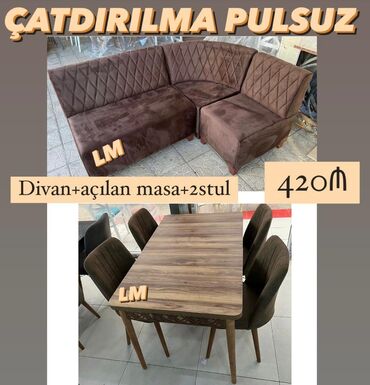 stol stul desti qiymetleri: Mətbəx üçün, Yeni, Açılan, Dördbucaq masa, 2 stul
