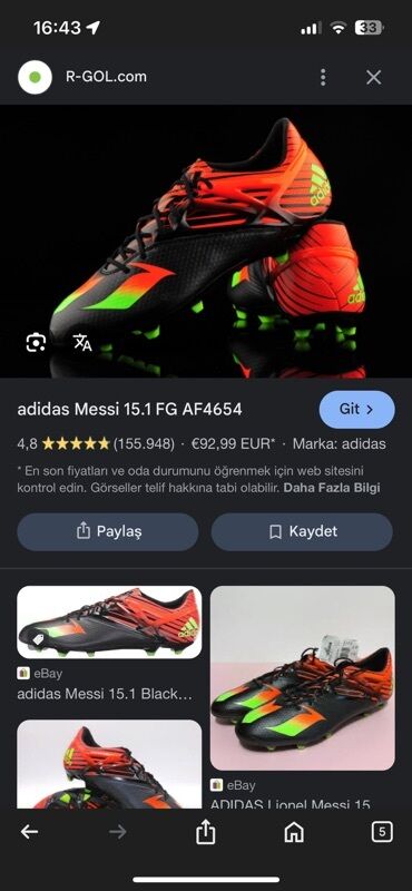 Maskalar, eynəklər: Butslar Adidas, Ölçü: 41, Yeni