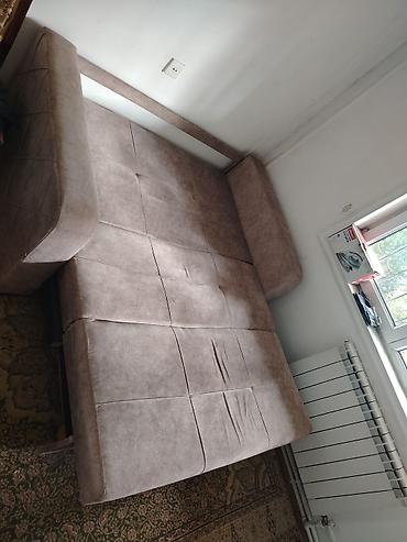 divan pufik: Çevrilən divan – yumşaq mikrofiber/qum rəngli parça üzlük - 2 — 2