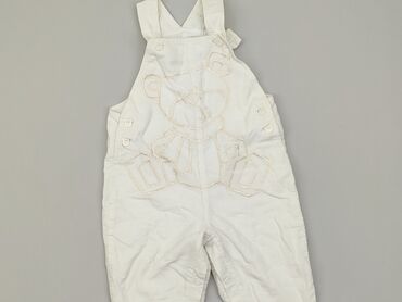 białe spodnie m sara: Ogrodniczki, 9-12 m, stan - Dobry
