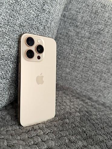 Apple iPhone: IPhone 16 Pro, Б/у, 256 ГБ, Desert Titanium, Защитное стекло, 89 % — 2