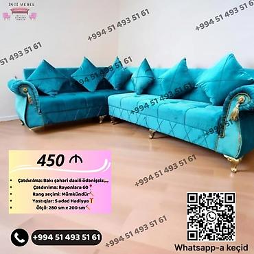 stulla: Künc divan dəsti - Ölçü: 280 sm x 200 sm - Rəng seçimi: mümkündür - — 1