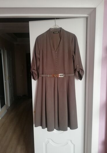 коричневые платья: Повседневное платье, 3XL (EU 46)