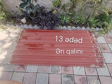 damci: Qırmızı rəngli dalğalı metal profillər (dam/hasar üçün) - Sayı: 13 — 1