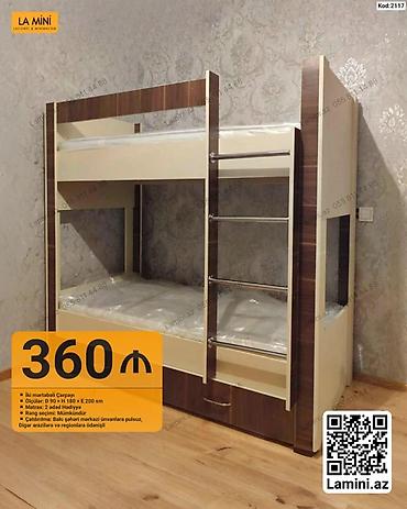 İki mərtəbəli çarpayı – Kod: 2117 - Ölçülər: D 90 × H 180 × E 200 sm