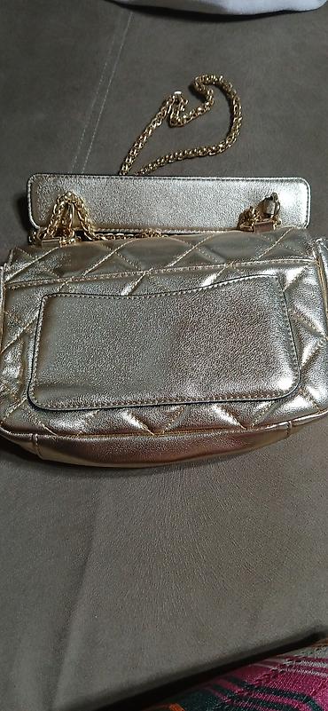 mango çanta: Qızılı çiyin/çapraz çanta - Material: metalik qızılı rəngdə toxumalı — 3