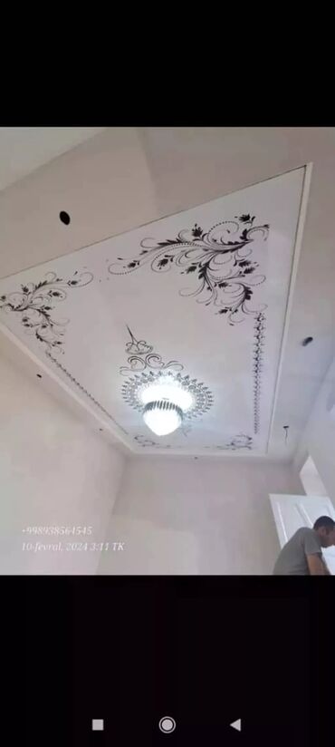 Натяжной потолок: Натяжной потолок Матовое, 3D потолки, Глянцевое Монтаж, Бесплатный замер, Гарантия — 10