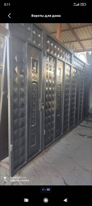 Распашные ворота: Кованые уличные ворота из стали - Материал: сталь, элементы — 9