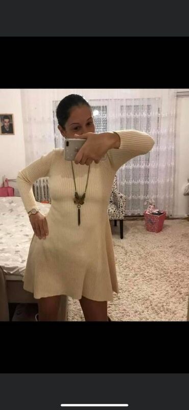 Haljine: M (EU 38), bоја - Bež, Oversize, Dugih rukava — 6