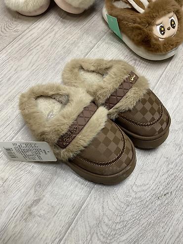mango kids: Домашние детские тапочки (сабо) утеплённые - Цвет: коричневый — 1