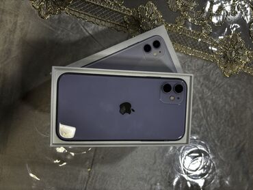 Apple iPhone: IPhone 11, 128 GB, Deep Purple, Simsiz şarj, Face ID, Sənədlərlə