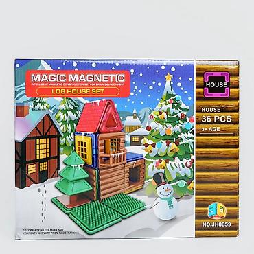 Балдар дүйнөсү: MAGIC MAGNETIC – магнитный конструктор «Log House / Log Cabin Set» - — 1