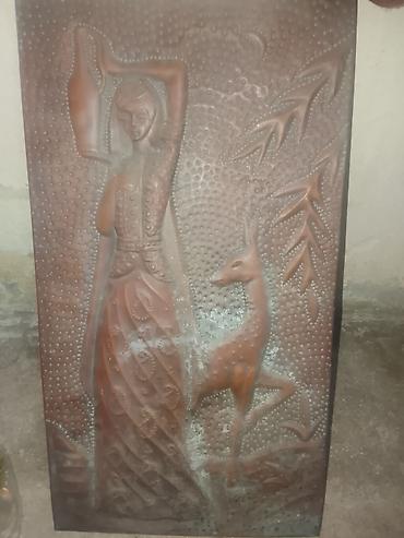 8 mart sekilleri cekmek: Misgir-texnika ilə işlənmiş bədii metal relyef panel - Material — 1