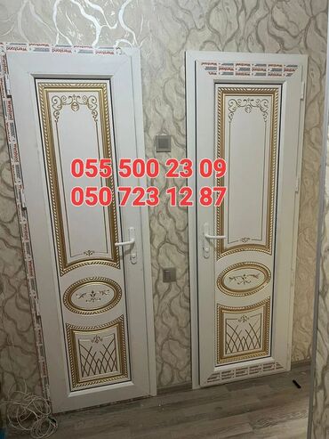 Plastik qapılar: Yeni Plastik qapı Zamok və çərçivə ilə, Zəmanətli, Pulsuz quraşdırma, Pulsuz çatdırılma, Rayonlara çatdırılma, Ödənişli çatdırılma — 39