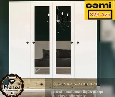 güzgülü dolab: Yeni, Açılan, 4 qapılı Düz dolab, Şifonyer, Rusiya