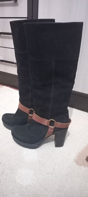 зимние ботинки женские: Сапоги, 38, цвет - Черный