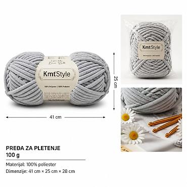 KMT Ekstra mekano debelo predivo, svetlosivo 809572 Ekstra mekano