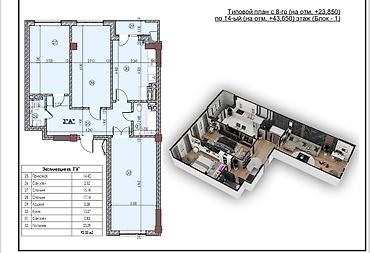 аккеме: Строится, Элитка, 3 комнаты, 92 м² — 7