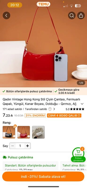əl cantası: Əldədi səhv sifariş vurulub öz qiymətinə satılır