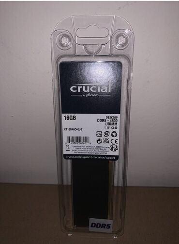 Процессоры: Оперативная память (RAM) Crucial, 16 ГБ, > 4000 МГц, DDR5, Для ПК
